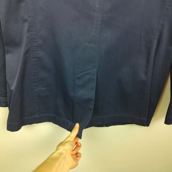 Vintage 90s Lauren Ralph Lauren Blazer Mens Medium Navy Blue Logo Emblem Preppy - Picture 7 of 9